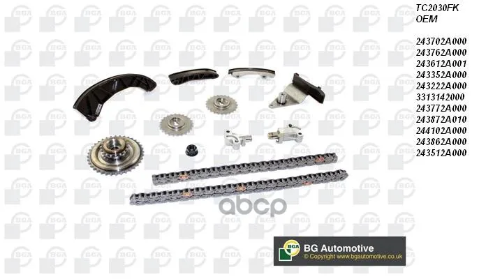 Комплект Цепи Грм Kia Ceed 2011-2013, Cerato 2005-2007, Picanto 2005-, Pro Ceed 2010-2013, Rio 2011- Bga арт. TC2030FK