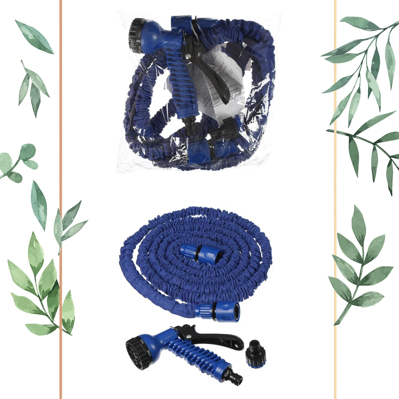 Tensile garden watering hose, flexible hose with spray gun, garden watering gun, lawn and territory