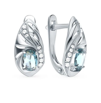 

Silver earrings with crystals and cubic zirconia sunlight sample 925