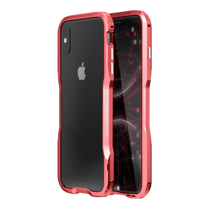 Красный Роскошный Металлический Чехол-бампер для iPhone11 Pro, чехол с алюминиевой рамкой, жесткий защитный чехол для iPhone XS Max XR 7 8 Plus, чехол-бампер - Цвет: Красный