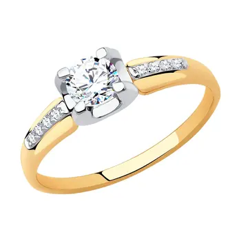 

Sokolov ring in Gold with cubic zirconia, fashion jewelry, gold, 585, women's male