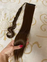 MANWEI-Extensiones de cabello para dama, extensor de pelo sintético de 24, de coleta natural largas y lisas, 60g por pieza, no teñible