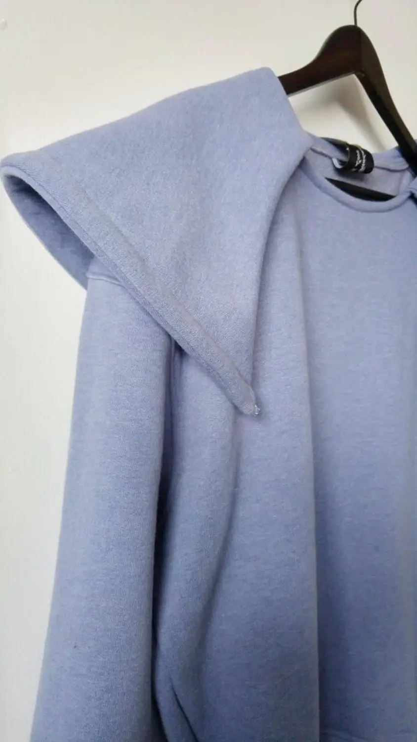 Cape Style Collar Purple Sweatshirt Oversized