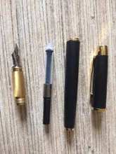 Pluma estilográfica de Metal de alta calidad, suministros de papelería para oficina y escuela, escritura, negocios, firmar, caligrafía, 1 unidad, 03923