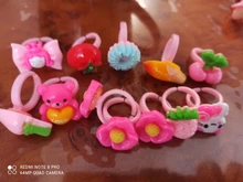 Anillo de fruta bonita para niñas, sortija Multicolor de colores, fruta bonita, traje de princesa, 12 Uds.