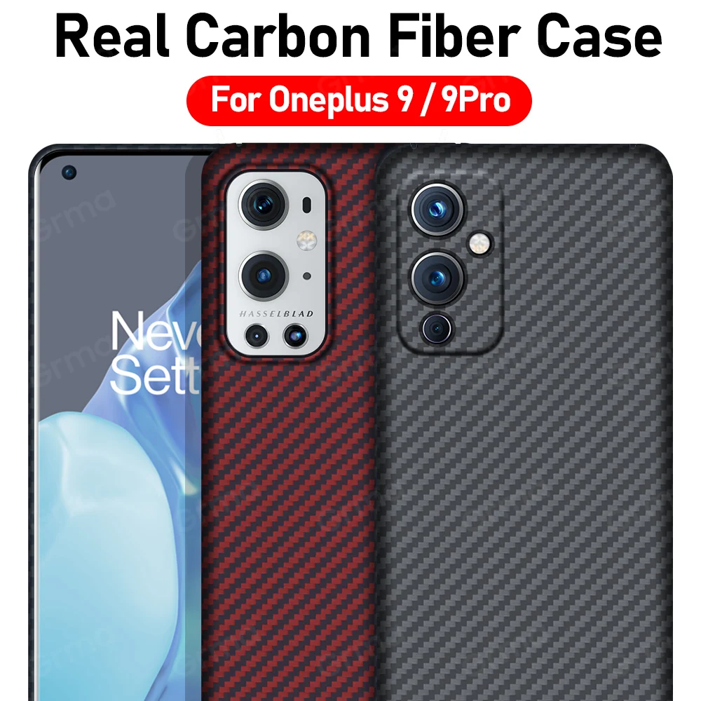 GRMA Original Genuine Real Pure Carbon Fiber Back Cover for Oneplus One plus 9 Pro Phone Case Ultra Thin Shockproof Cover