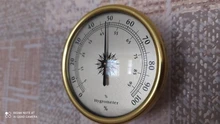 Higrómetro dorado redondo de 72mm, medidor de humedad, sin batería