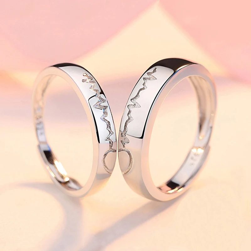 2Pcs/sets Zircon Heart Matching Couple Rings Set Forever Endless Love Wedding Ring For Women Men Charm Valentine's Day Jewelry - Image 4