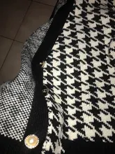 FSDA-suéter de manga larga con cuello de pico para mujer, cárdigan negro con botones y pata de gallo, de punto, holgado, de gran tamaño, informal, otoño e invierno, 2020