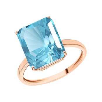 

Gold ring with Topaz sunlight sample 585