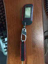 Funda para llave de coche A93 de cuero auténtico para Starline A93 A63 A36 A39 llavero con transmisor LCD y mando a distancia con alarma de coche bidireccional