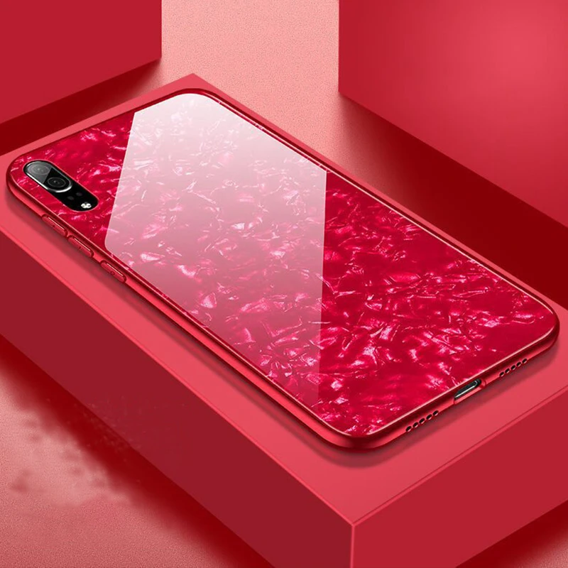 

For Huawei P20 Pro Phone Case Concise Innovation Anti-scratch Tempered Glass Anti-fall Marble Print Dirt-resistantP20Pro