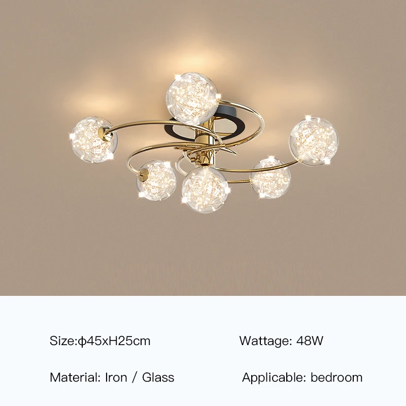 Modern Led Chandeliers for Living Room Kitchen Nordic Plating Gold Luxury Glass Bubble Lighting for Dining Room Table Bedroom dining room lights Chandeliers