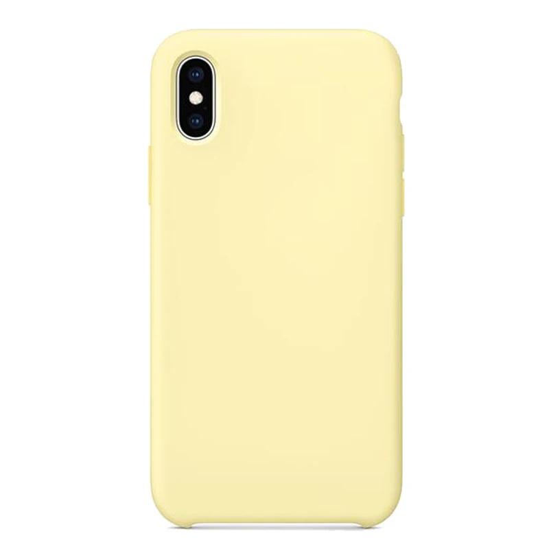 Роскошный официальный силиконовый чехол с логотипом для iPhone XS 6s 7 8 Plus, жидкий чехол для iPhone XS Max XR 11 pro MAX, чехол с логотипом - Цвет: Mellow Yellow