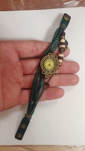 Relojes de pulsera Vintage para mujer y niña, pulsera con hoja, brazalete de cuero colgante, regalo