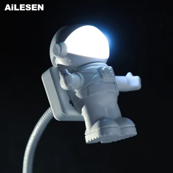 

AiLESEN New Astronaut Spaceman USB LED Adjustable Night Light For Computer PC Lamp Desk Light Pure White Light