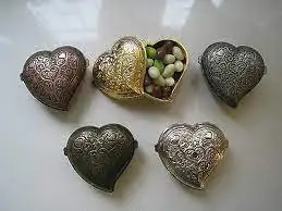 

Turkish Vintage Heart Shape Turkish Copper Brass Sugar&Candy&Chocolate Bowl Shifter