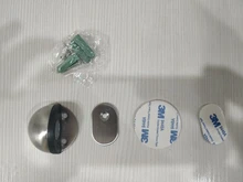 NAIERDI-Tope de puerta magnético de goma de acero inoxidable, soportes de puerta ocultos con antiperforación pegatina, sin clavos montados en el suelo, modelo DS-09
