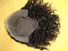 Pelucas de cabello humano de ondas profundas, cabello Remy brasileño con cierre de encaje, rizado, Bob, corto, 100%, 13x4