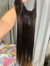 VeSunny-máquina de extensiones de cabello humano Remy, 100% de cabello humano auténtico Rubio Invisible, con 2 Clips, Halo