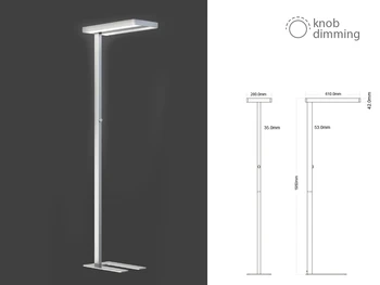 

V-TAC JF8523 floor lamp Led floor lamp modern silver switch wheel Corner round dimmable 80W high 195cm SKU-8