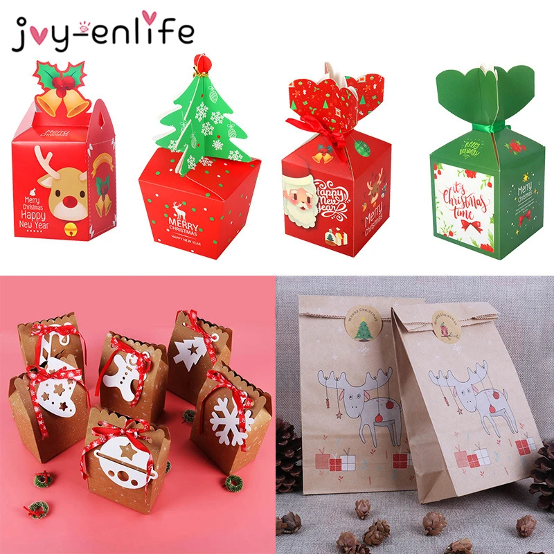 Merry Christmas Candy Boxes Bags Christmas Santa Snowman Gift Box Paper Box Gift Bags Container Supplies Natal Noel Kerst 2020 Gift Bags Wrapping Supplies Aliexpress
