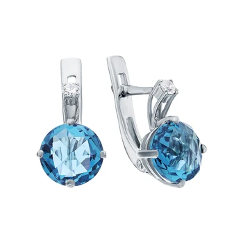 

Silver earrings with Topaz and cubic zirconia sunlight sample 925 test
