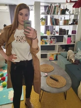 T-Shirt Female Tops Tees Short-Sleeve Cool Harajuku Leopard-Print Hirsionsan O-Neck Spring Summer