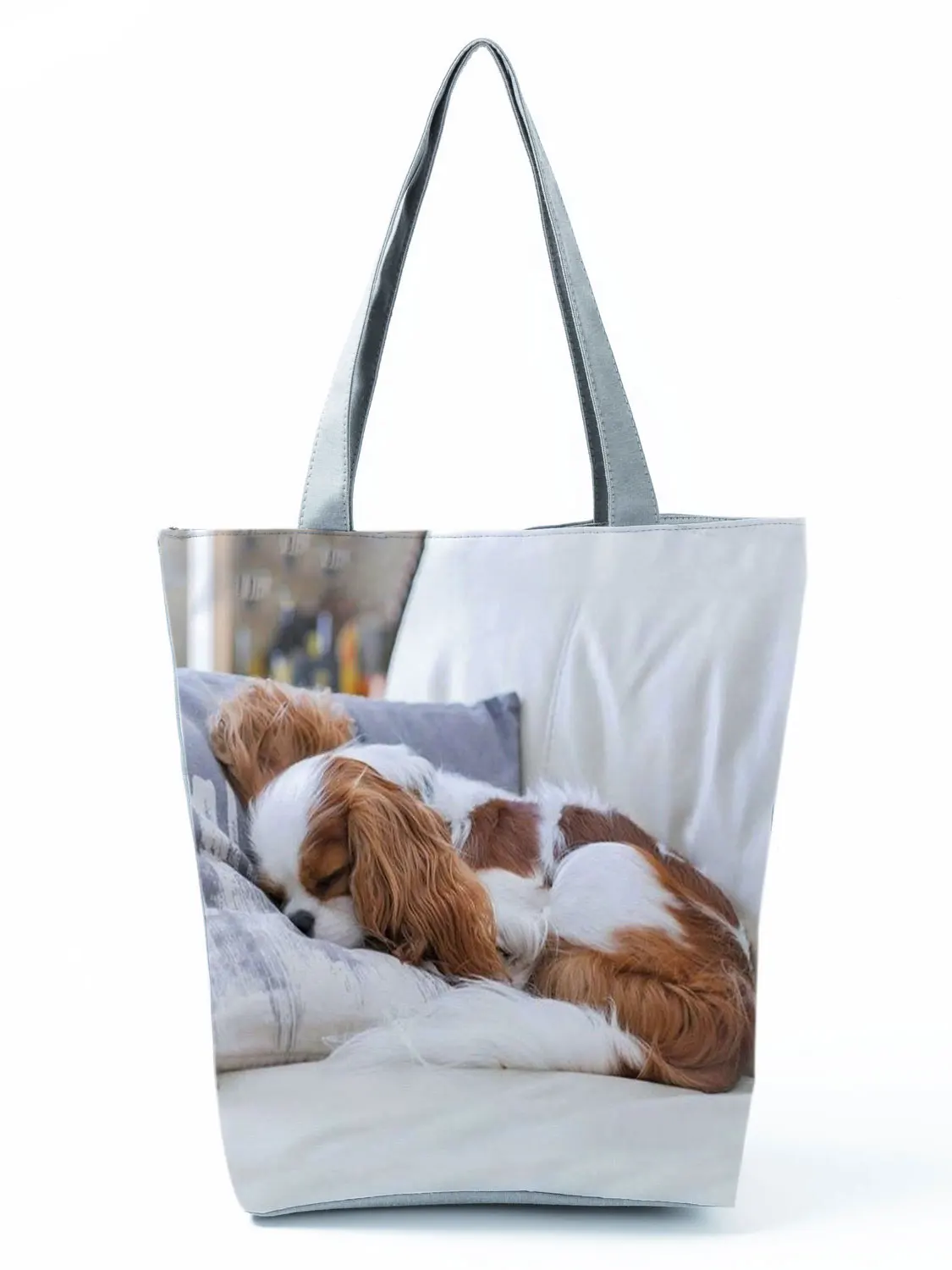 Charles Spaniel Dog Printed Women Handbags Fashion Tote Shoulder Bags Large Capacity Shopping Bag Bolsa Female Custom Pattern 