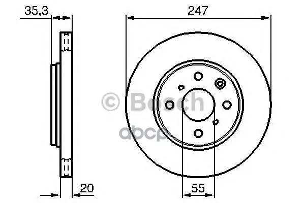 Тормозной Диск Передний 0986479239 Bosch арт. 0986479239