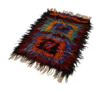 

103x162 Cm Multicolor Handmade Vintage Tulu Rug-3x5 Ft