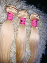 Extensiones de cabello de Color rubio miel 613, paquete de extensiones de cabello brasileño de 8 - 40 pulgadas, cabello humano Remy liso, se puede comprar 1, 3 y 4 paquetes de oferta