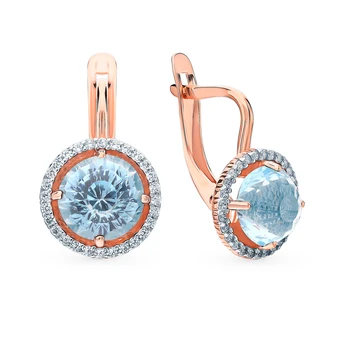 

Gold earrings with cubic zirconia sunlight sample 585