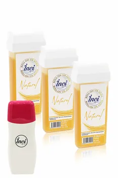 

Pearl yellow cartridge roll on depilatory 3 PCs + roll on depilatory heating machine, filling in the network, depilation, sugar-free wax, hair removal, hair removal