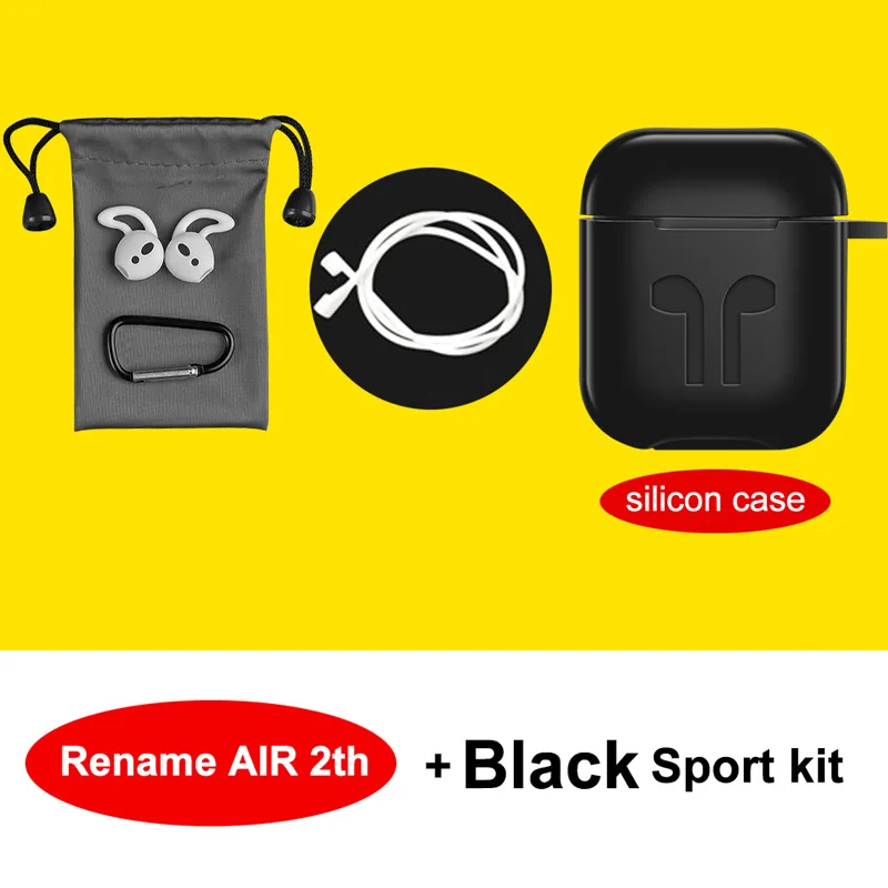 Black Case Kits Модернизированный Супер Воздушный 2th TWS изменения система позиционирования Шум снижение Беспроводной наушники Bluetooth ко I100 i200 i9000 TWS - Цвет: Black Case Kits
