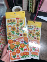 Mr. Paper-pegatinas de hoja lisa, 8 diseños, 1 unidad/bolsa, estilo Ins, Serie de lenguaje de flores, cuentas de mano creativas, Material de decoración DIY
