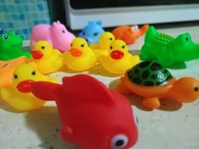 Bathing-Toy Float Swimming-Water-Toys Squeeze Animals Soft-Rubber Colorful Baby Sound-Squeaky