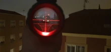 Fire Wolf-Mira iluminada telémetro para caza, rifle de retícula holográfica, visor de 4 retículas, láser rojo de 20 mm, ideal cacería, 4-12x50