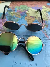 Productos para mascotas encantador redondo Vintage gato gafas de sol reflejo ojo gafas para perro pequeño gato accesorios fotos de mascotas accesorios