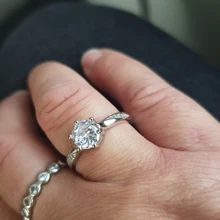 Anillos De Compromiso personalizados para mujer, anillos de circonia cúbica de Plata de Ley 925 para mujer, joyería de boda exquisita (RI103758)