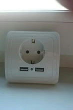 Bcsongben-enchufe electrónico de pared, toma corriente estándar de la UE con enchufe usb dual para el hogar, cargador con usb