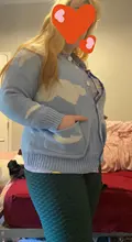 Chaqueta De punto De manga larga para Mujer, jersey De nube coreano, chaqueta con cuello redondo, otoño e Invierno, 2020