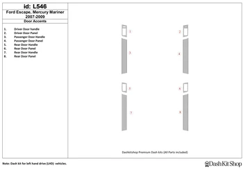 

Interior trim for Ford Escape 2007-2009. Set L546.