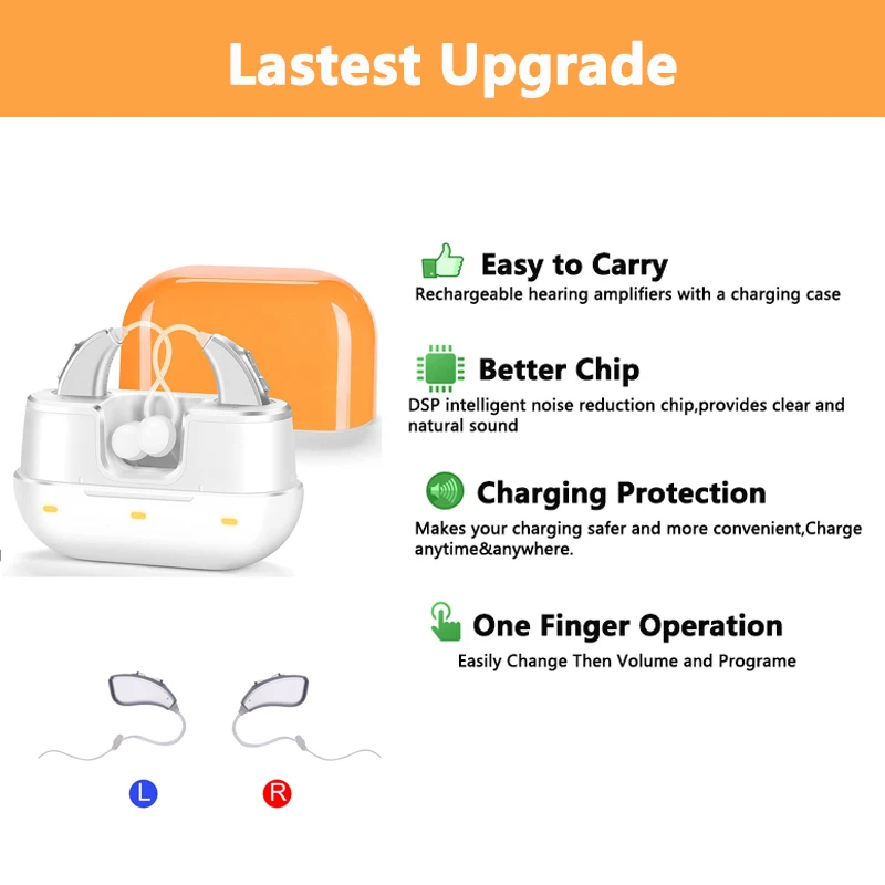 Rechargeable Hearing Aid Intelligent Digital Hearing Aids Low-Noise Portable Sound Amplifier For Elderly Deafness Severe Hearing 4