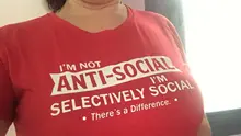 T-Shirt Female Tee Aesthetic Social Distancing Funny Tumblr Selectively Not-Anti-Social