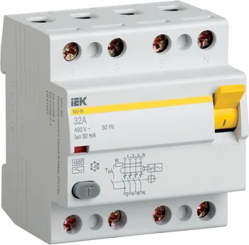 

Residual current circuit breaker quadrupole 32A 100mA IEK ВД1-63 MDV10-4-032-100 (Type AC)