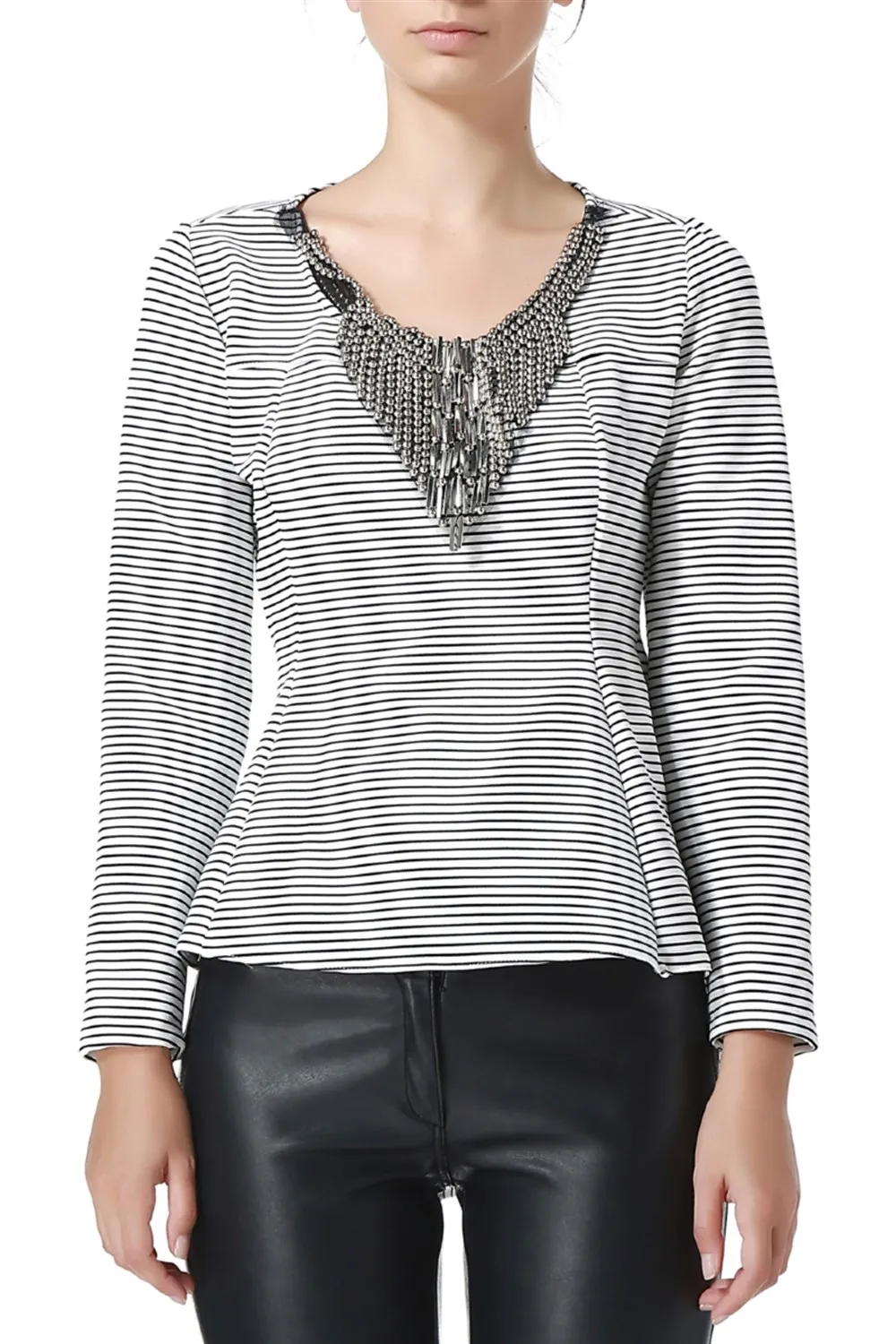 Z6168 DEWBERRY WOMAN BLOUSE -BONE | Женская одежда