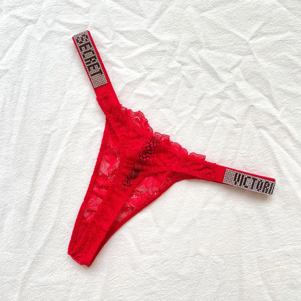 Victoria's Secret ropa interior para mujer, Sexy, de marca, con diamantes  de imitación, Tanga, cómoda, de cintura baja, sin costuras, bragas sexys de  algodón|Bragas para mujer| - AliExpress