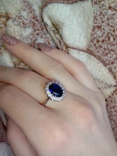 Anillo de princesa de circón azul transparente para mujer, joyería de compromiso para fiesta, adornos para joyas finas, chica y amiga Gif