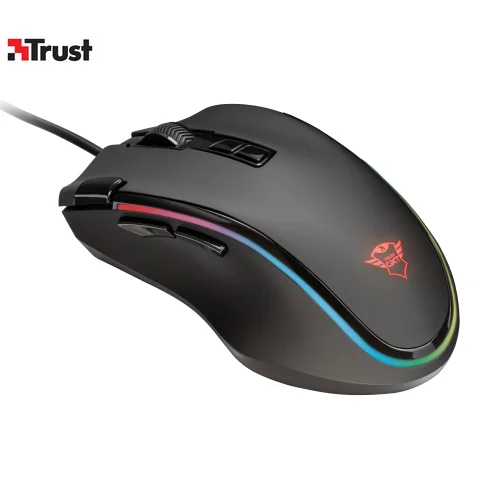 Игровая проводная мышь 21789 Trust GXT 188 LABAN RGB до 15000 dpi 5 профилей